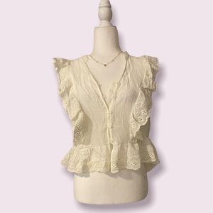 Ruffle Eyelet Blouse